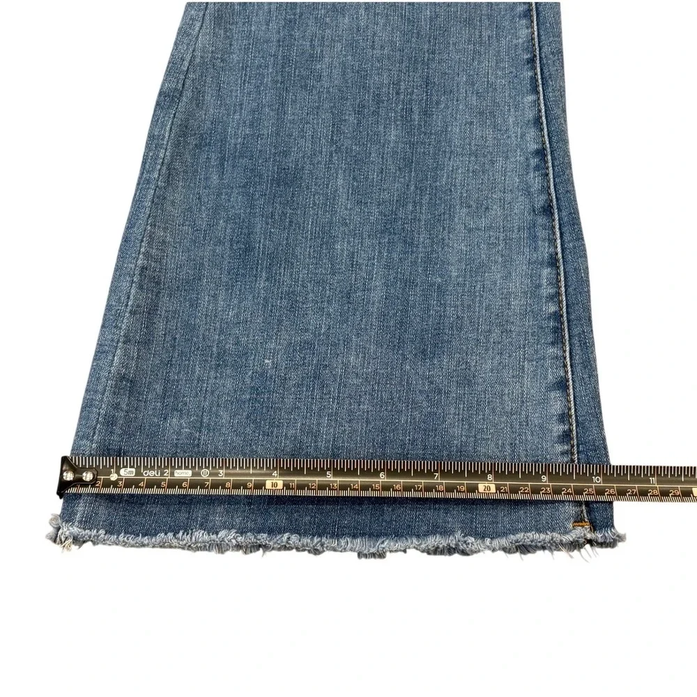 YMI Flare Jeans Womens 0/24 Blue High Rise Distressed Raw Hem Denim - Picture 7 of 7